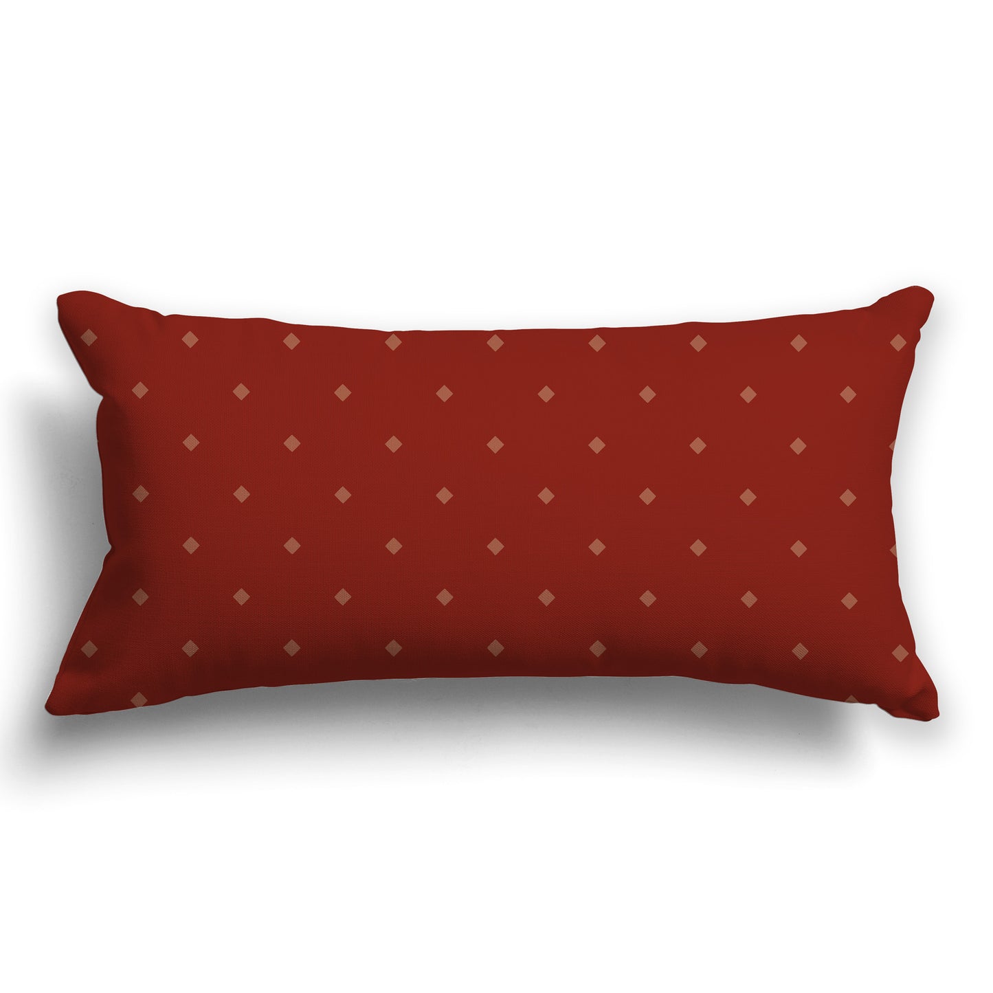 Rust-red Throw Pillow with Light Rust-red Diamond Pattern on Front and Solid Red-orange Back, CAPC-1133-102