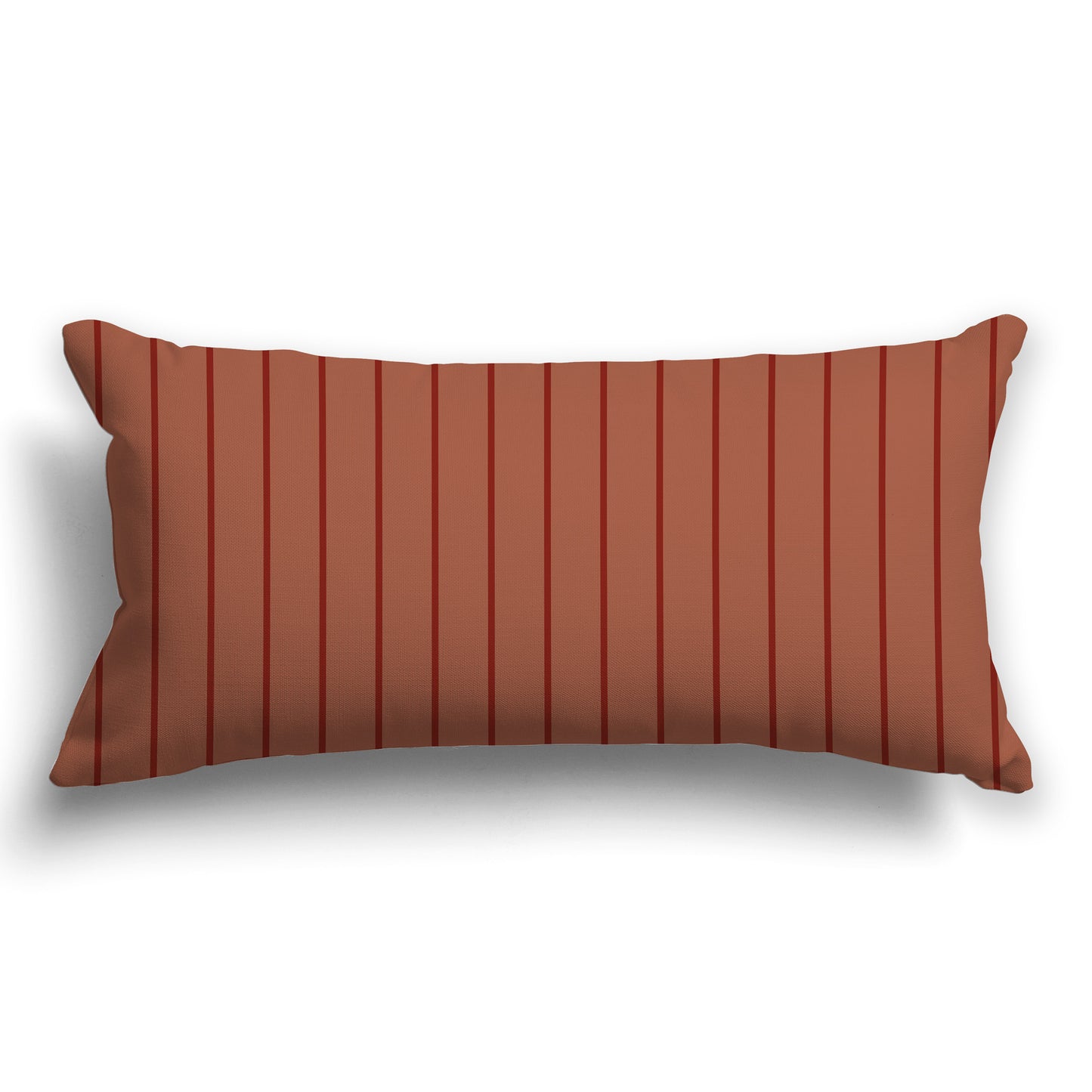 Light Rust-red Throw Pillow with Fine Red-orange Vertical Stripes on Front, CAPC-1133-151