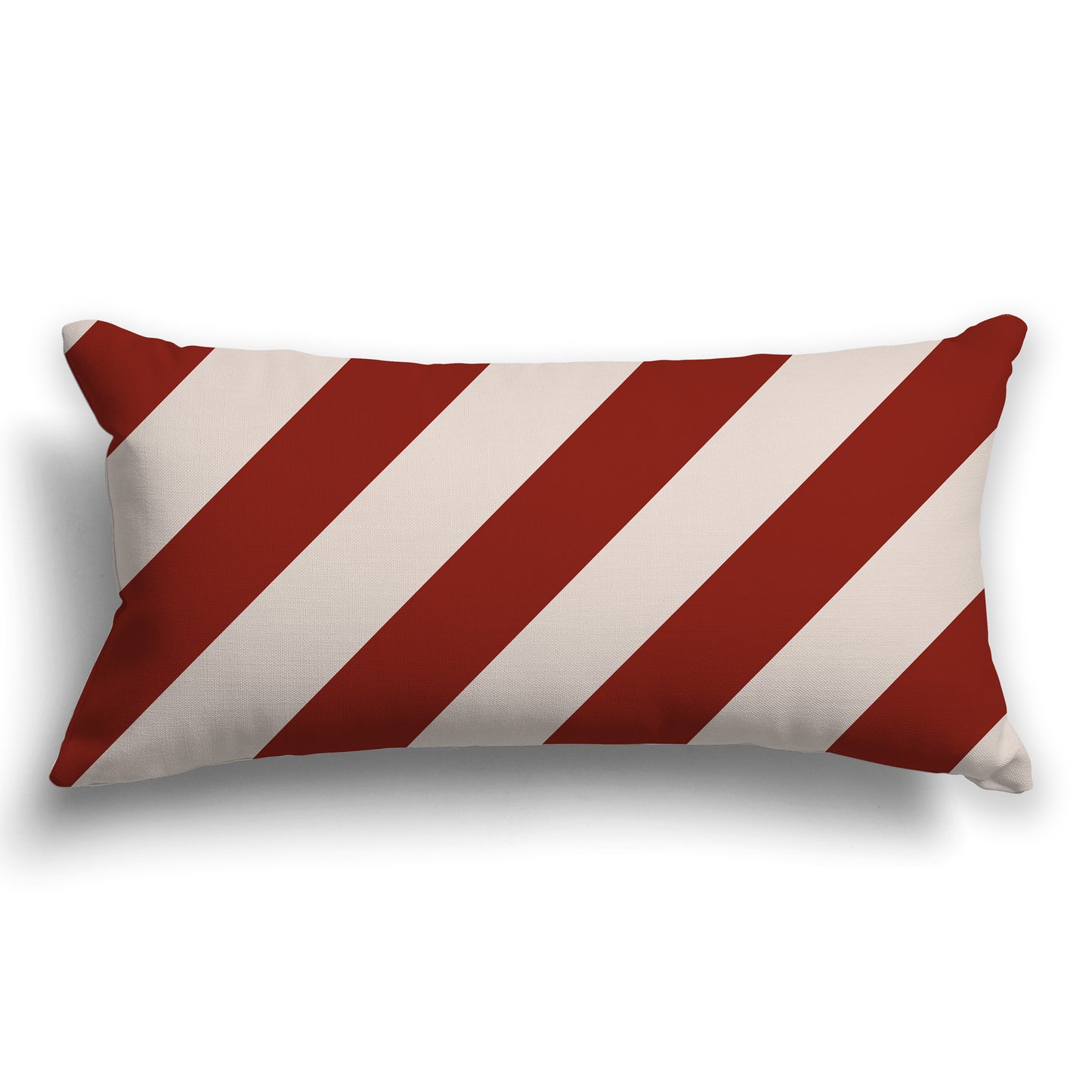 Throw Pillow with Red-orange and Off-White/Beige-white Diagonal Bars on Both Sides, CAPC-1134-031