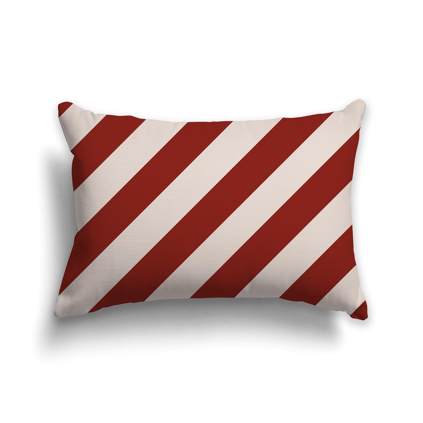 Throw Pillow with Red-orange and Off-White/Beige-white Diagonal Bars on Both Sides, CAPC-1134-031