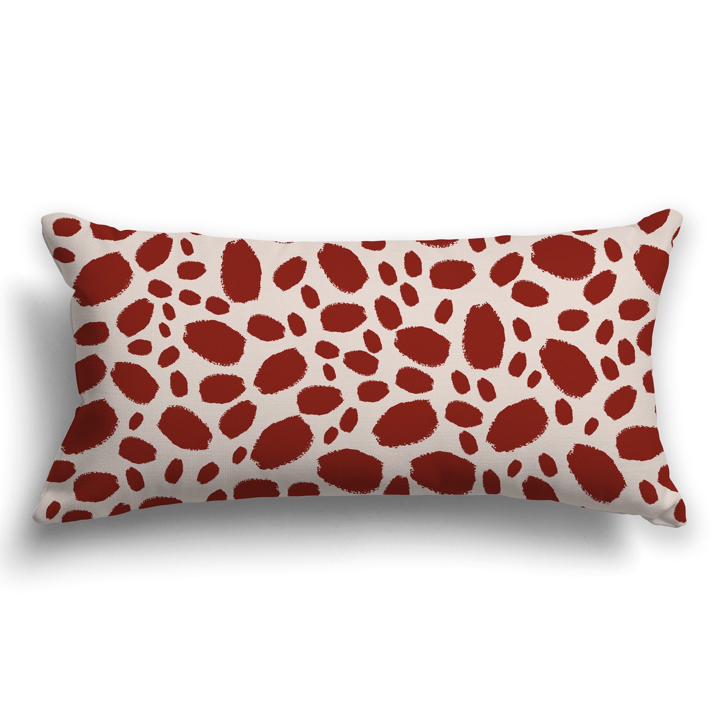 Off-White/Beige-white Throw Pillow with Red-orange Paint Dabs on Both Sides, CAPC-1134-091