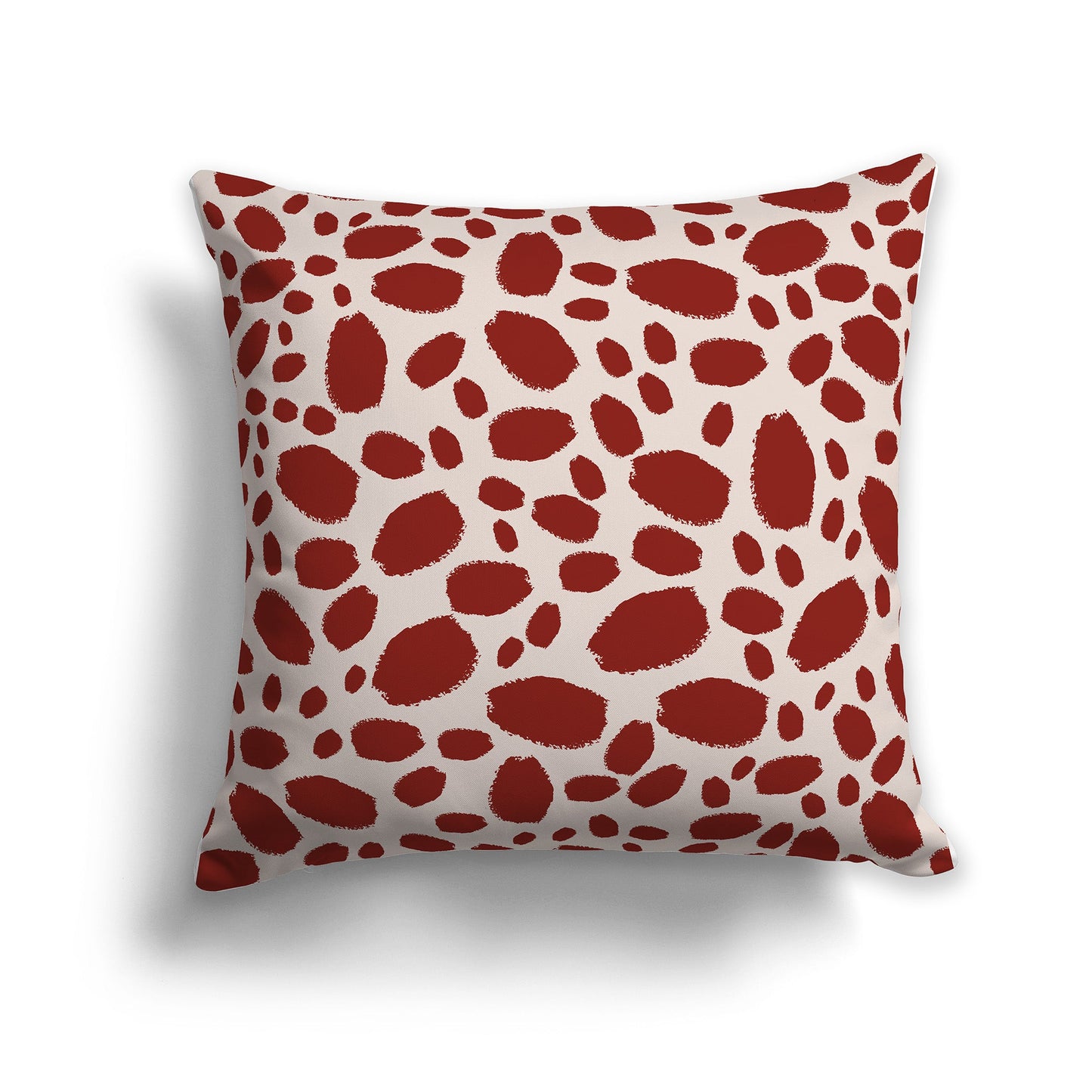 Off-White/Beige-white Throw Pillow with Red-orange Paint Dabs on Both Sides, CAPC-1134-091