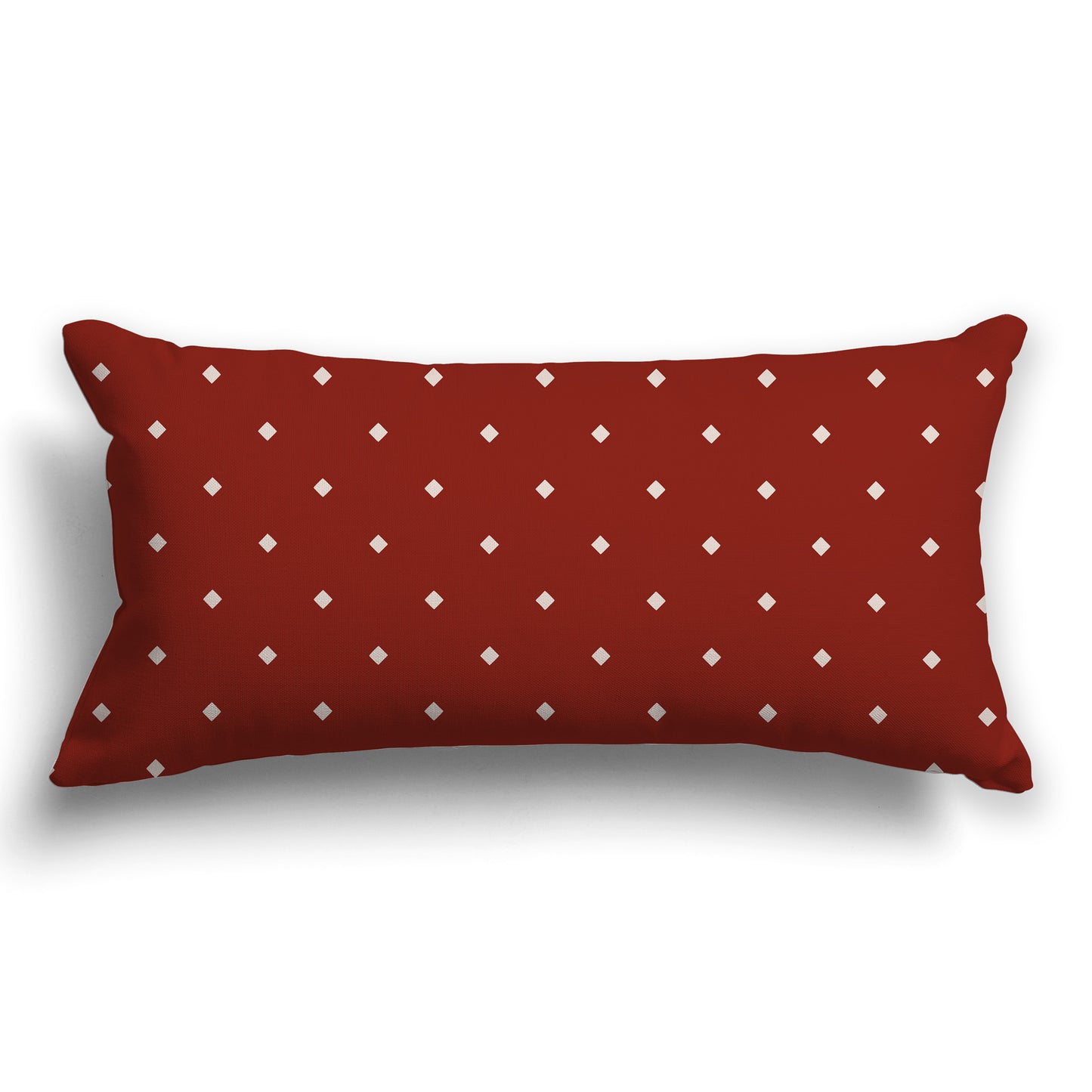 Red-orange Throw Pillow with Off-White/Beige-white Diamond Pattern on Front and Solid Red-orange Back, CAPC-1134-102