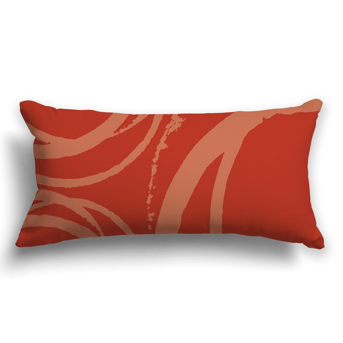 Red-orange Throw Pillow with Light Red-orange Circular Graphic on Both Sides, CAPC-1135-022