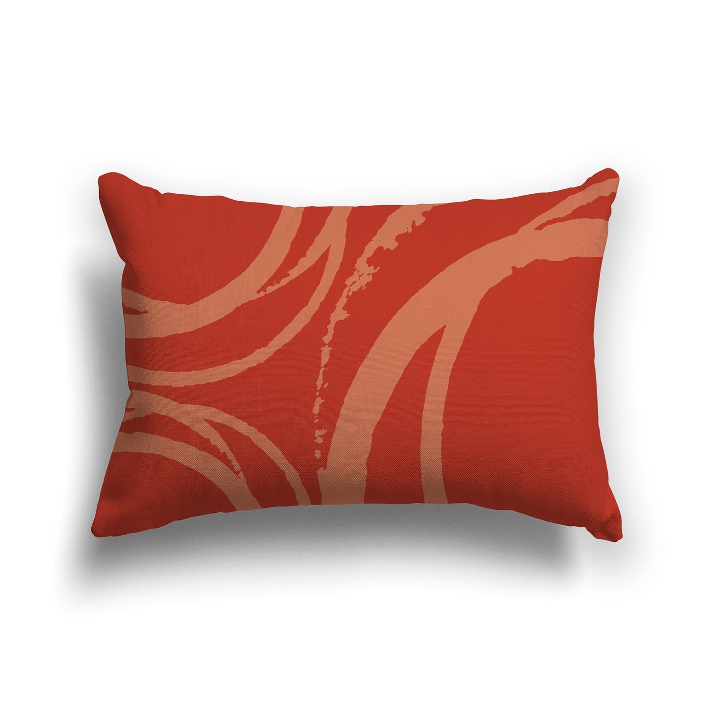 Red-orange Throw Pillow with Light Red-orange Circular Graphic on Both Sides, CAPC-1135-022