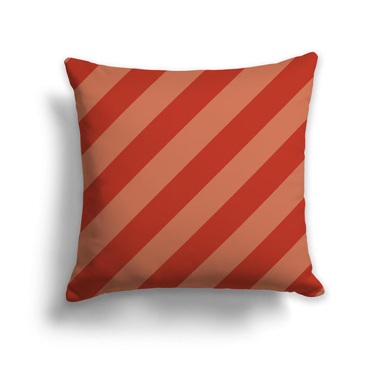 Throw Pillow with Two-tone Red-orange Diagonal Bars on Both Sides, CAPC-1135-031