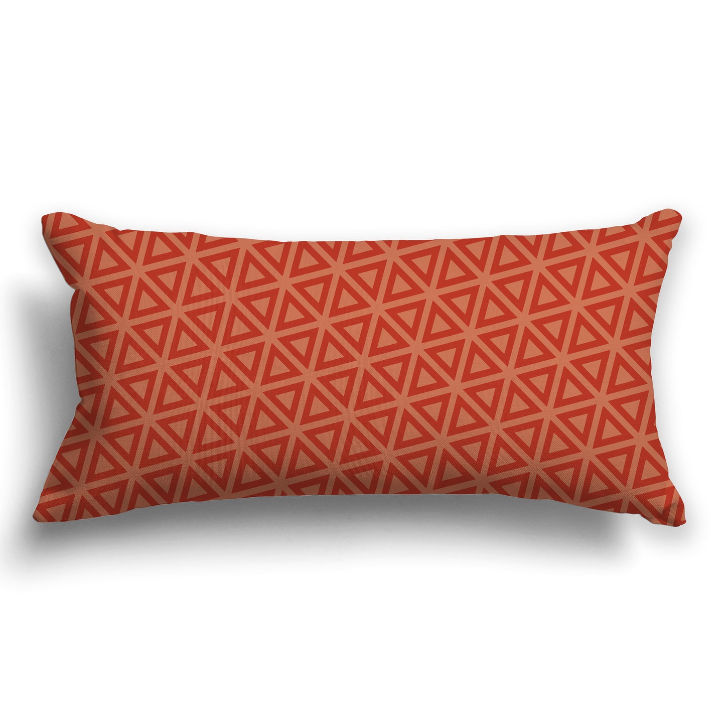 Light Red-orange Throw Pillow with Red-orange Triangle Pattern on Both Sides, CAPC-1135-131