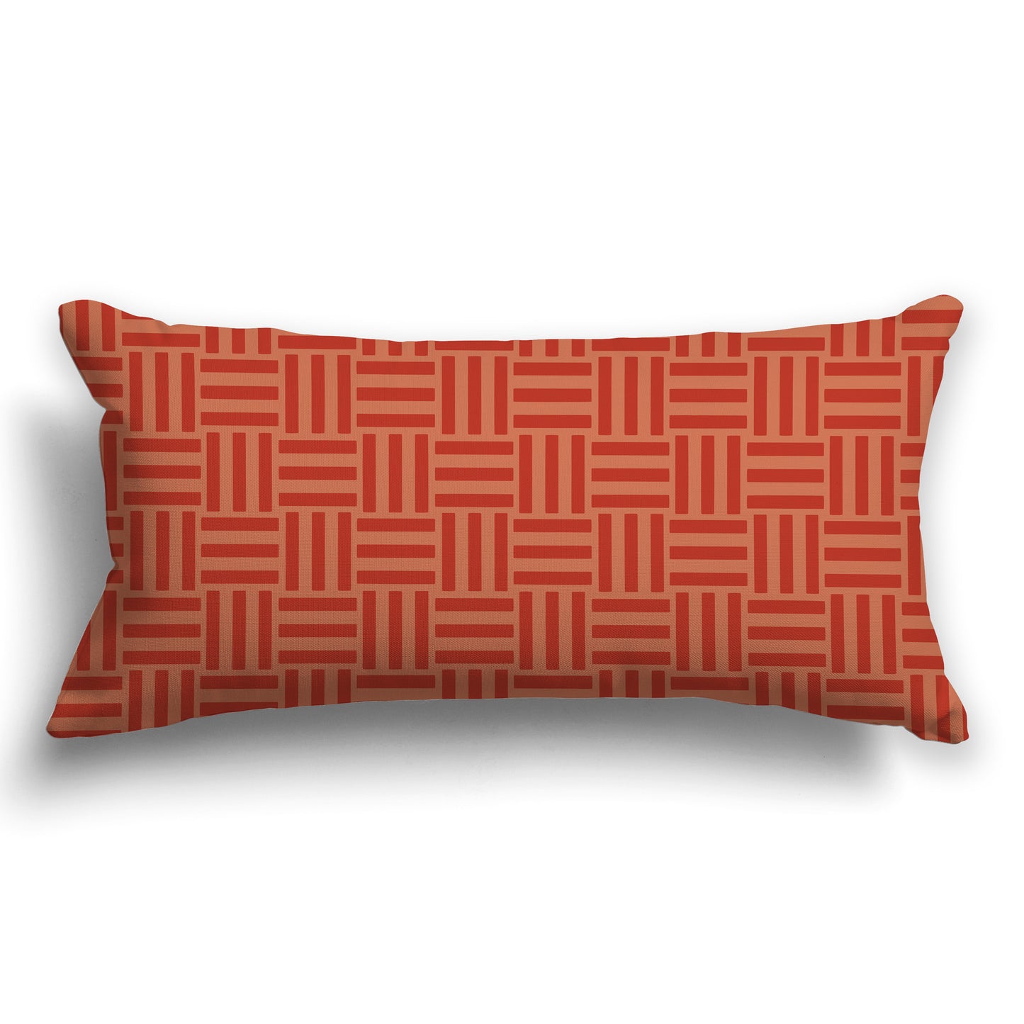 Throw Pillow with Two-tone Red-orange Basket Weave Pattern on Both Sides, CAPC-1135-141