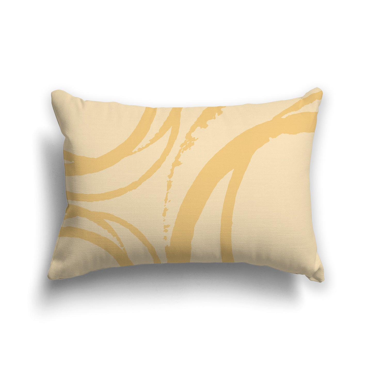 Light Gold Throw Pillow with Gold Circular Graphic on Both Sides, CAPC-1136-023