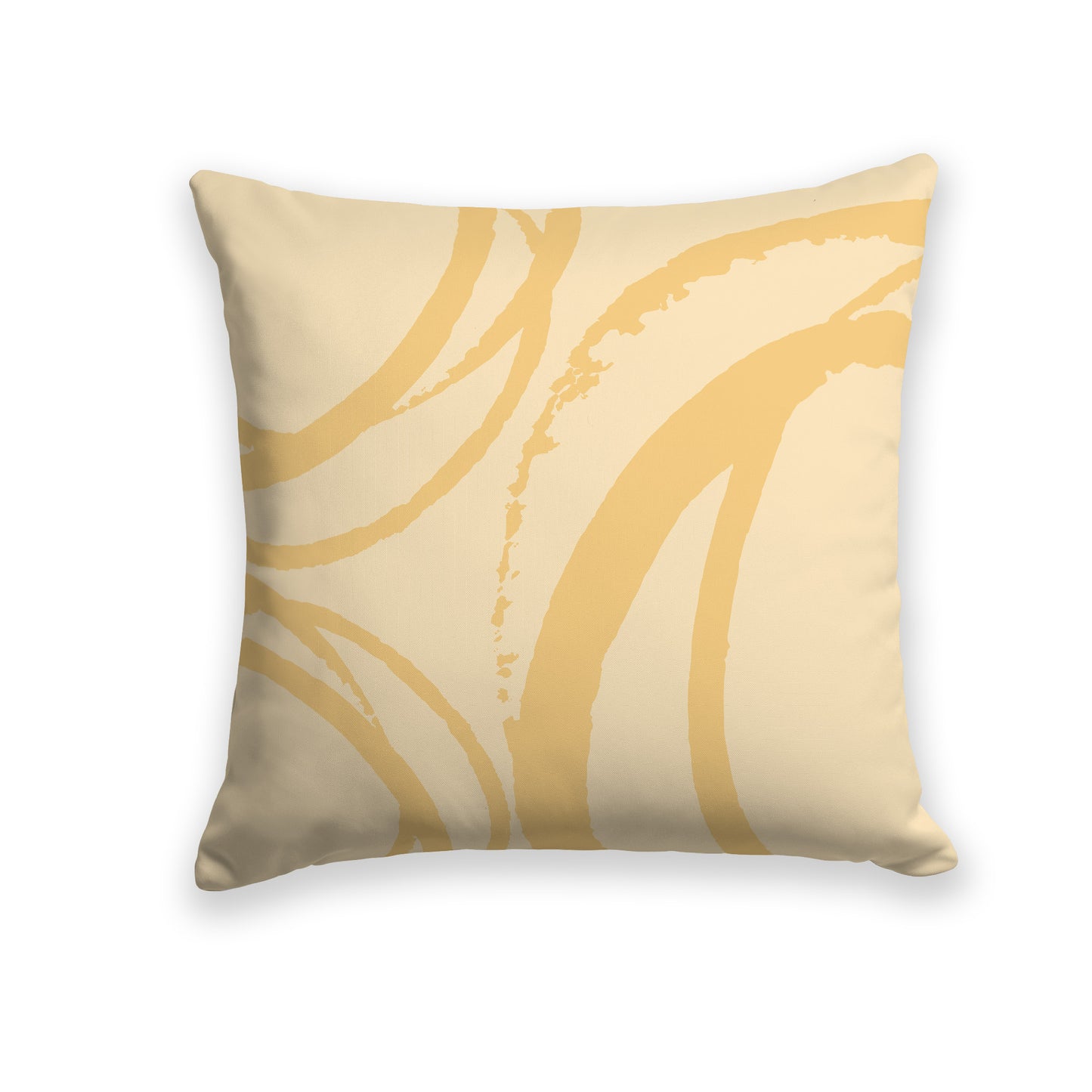 Light Gold Throw Pillow with Gold Circular Graphic on Both Sides, CAPC-1136-023
