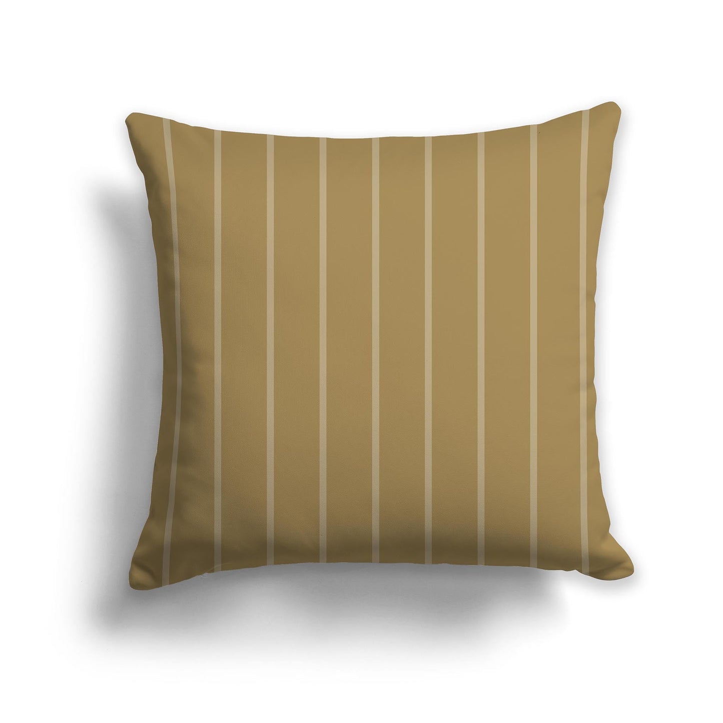Olive Green Throw Pillow with Thin Light Olive Green Stripes on Front, CAPC-1136-062