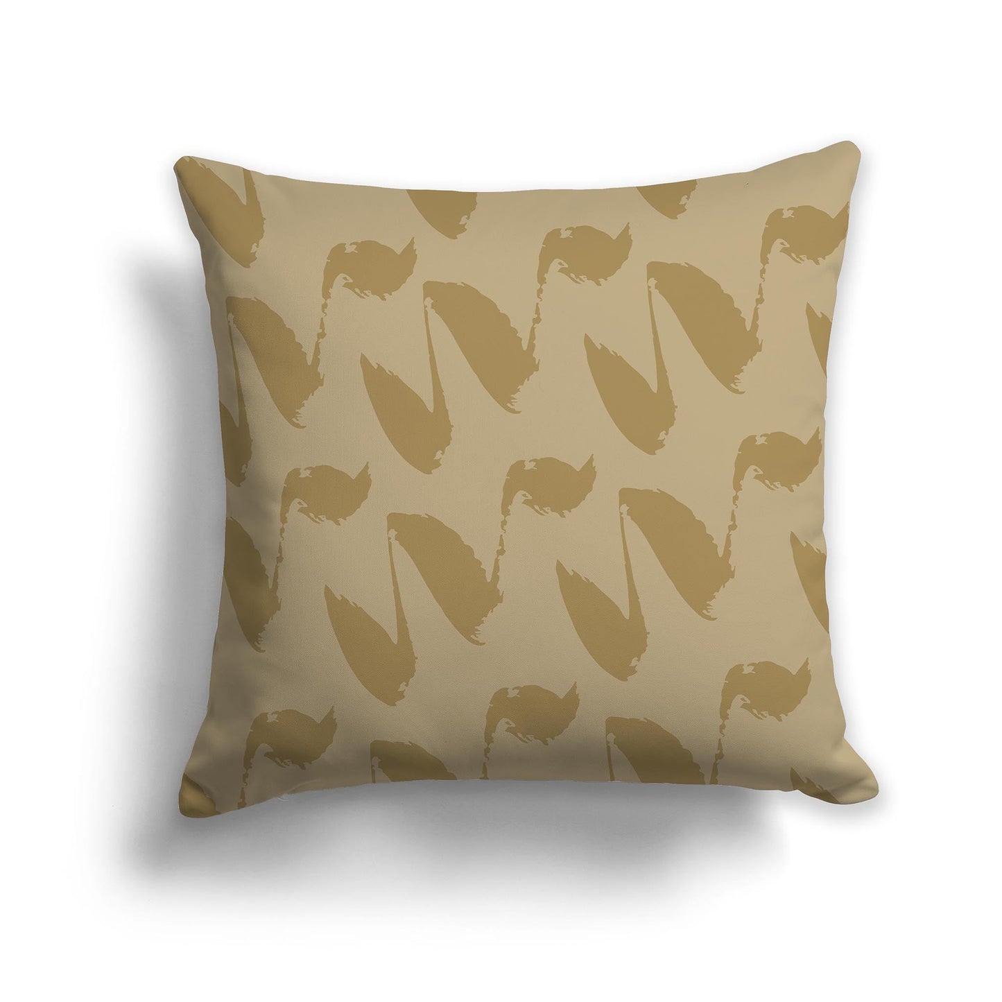 Light Olive Green Throw Pillow with Olive Green Squiggle Pattern on Both Sides, CAPC-1136-081