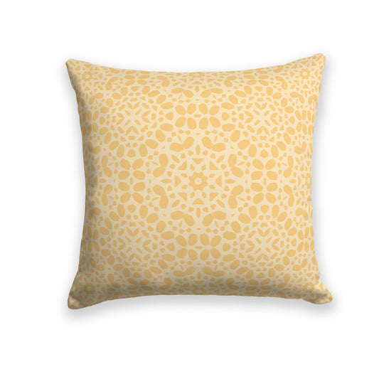 Light Gold Throw Pillow with Fine Gold Circular Repeat Pattern on Both Sides, CAPC-1136-193