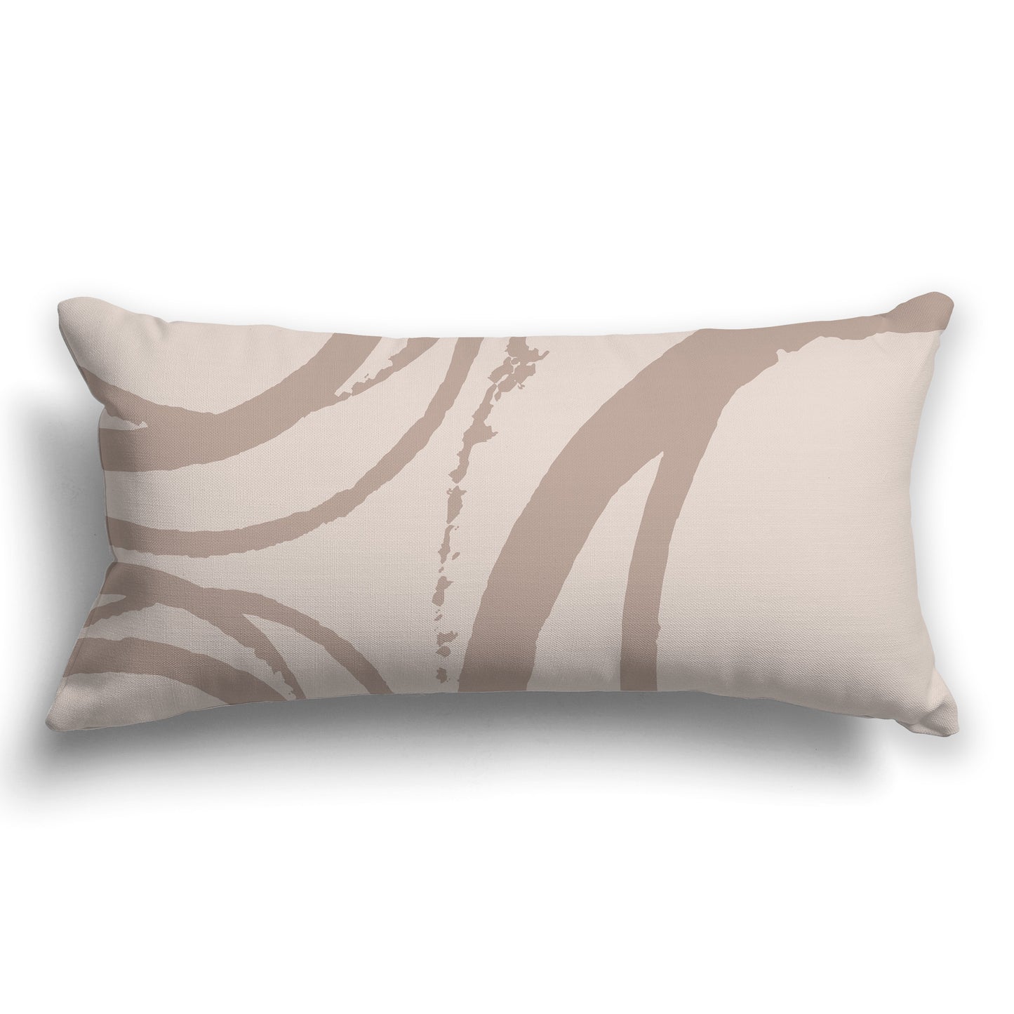 Taupe Throw Pillow with Circular Dark Taupe Graphic on Both Sides, CAPC-1137-023