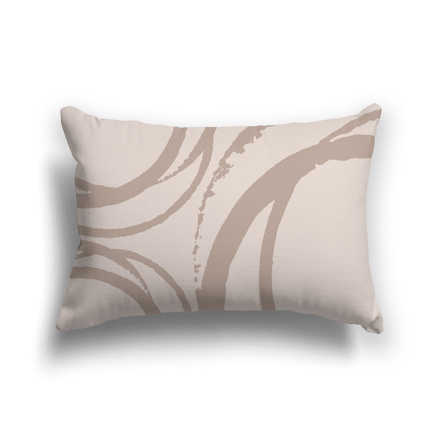 Taupe Throw Pillow with Circular Dark Taupe Graphic on Both Sides, CAPC-1137-023