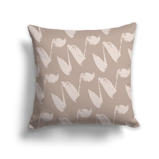 Dark Taupe Throw Pillow with Taupe Squiggle Pattern on Both Sides, CAPC-1137-084