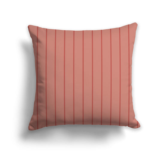 Dusty Rose Throw Pillow with Fine Dark Dusty Rose Vertical Stripes on Front, CAPC-1137-151