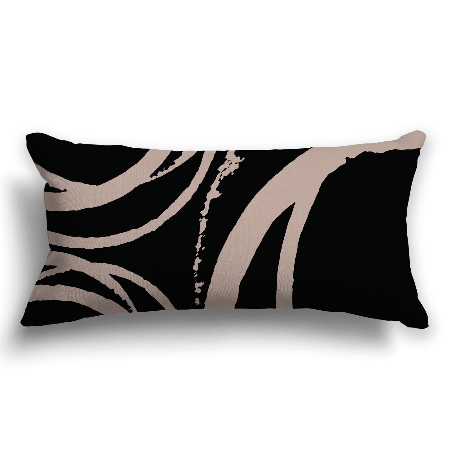 Black Throw Pillow with a Circular Dark Taupe Graphic on Both Sides, CAPC-1138-024