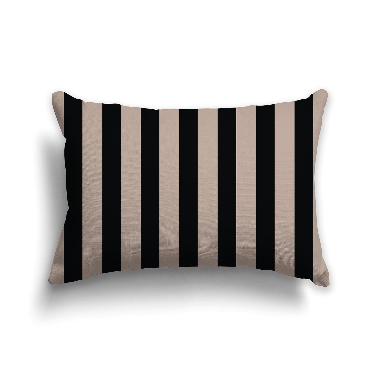 Dark Taupe Throw Pillow with Thick Dark Taupe Vertical Bars on Front, CAPC-1138-052