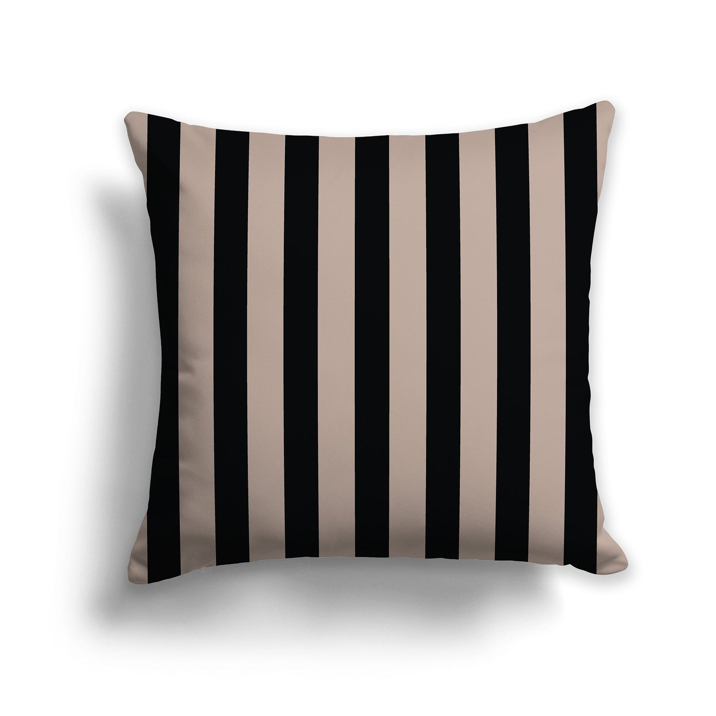 Dark Taupe Throw Pillow with Thick Dark Taupe Vertical Bars on Front, CAPC-1138-052
