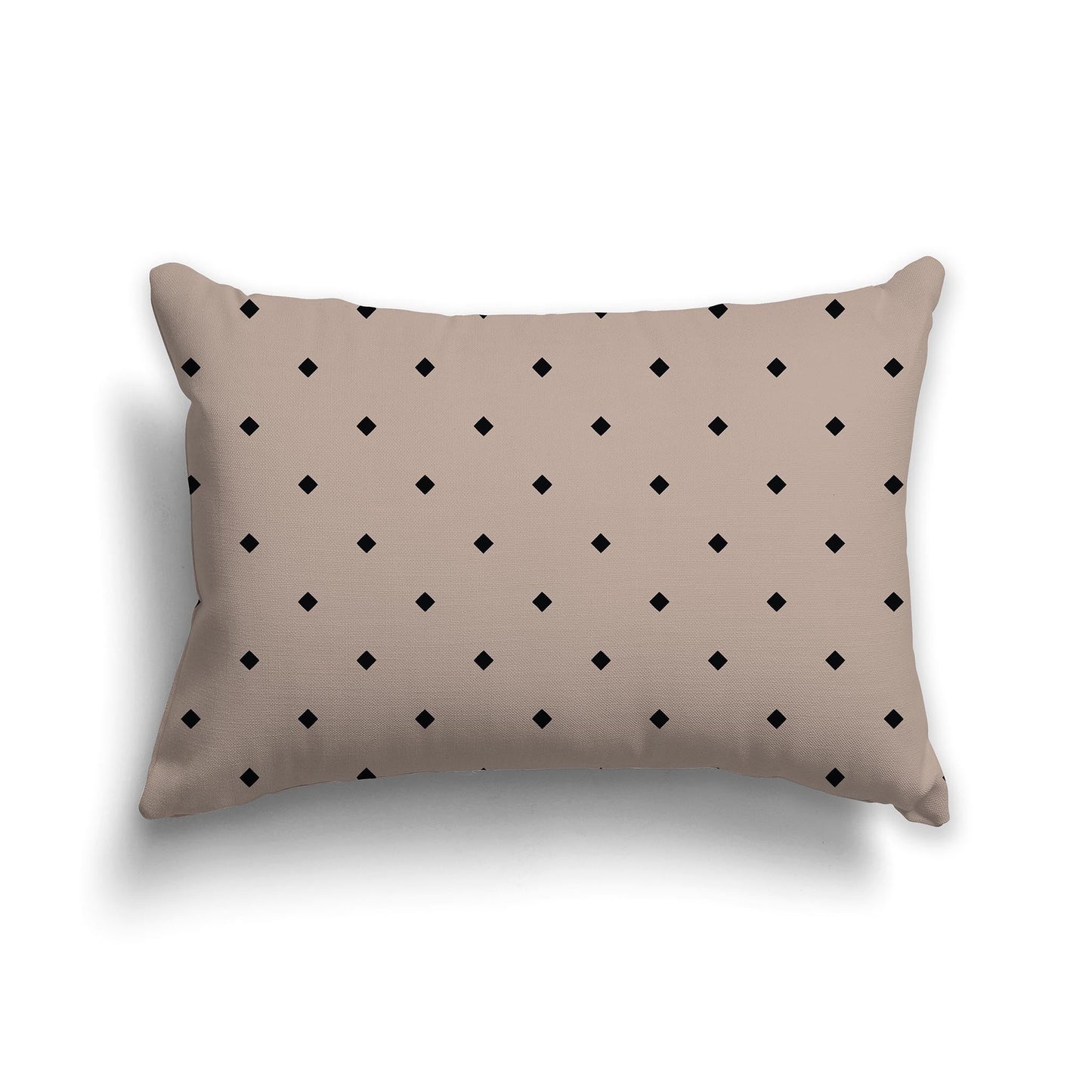 Dark Taupe Throw Pillow with Black Diamond Pattern on Front, CAPC-1138-103