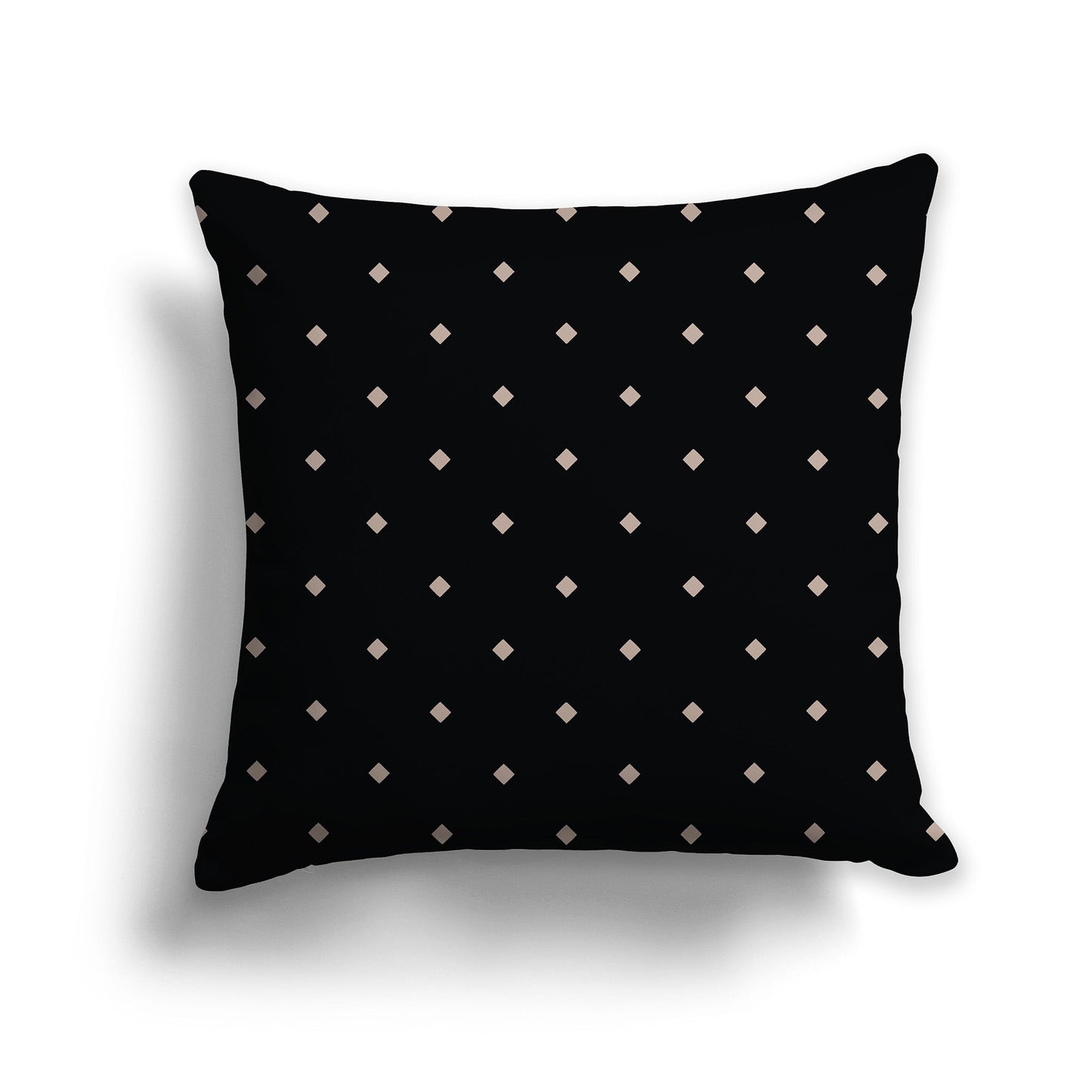 Black Throw Pillow with Taupe Diamond Pattern on Front, CAPC-1138-104