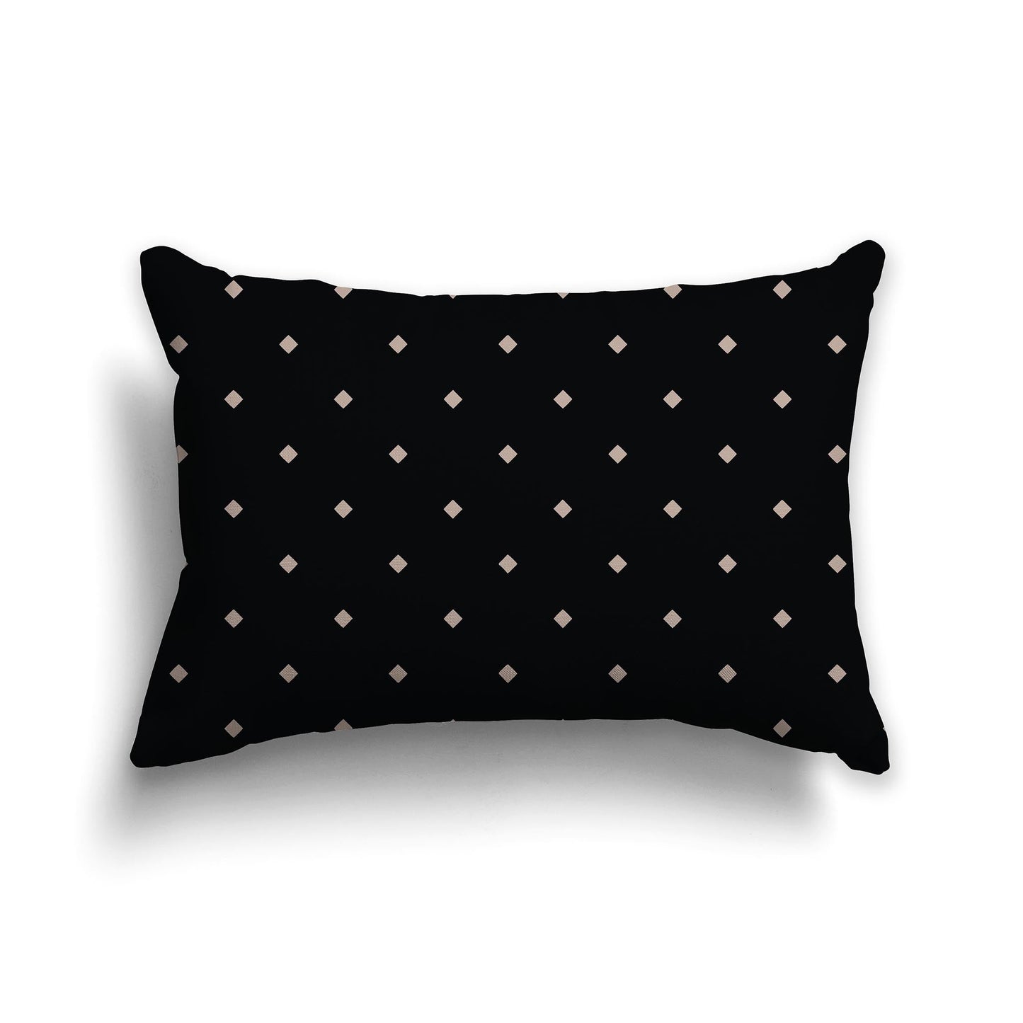 Black Throw Pillow with Taupe Diamond Pattern on Front, CAPC-1138-104