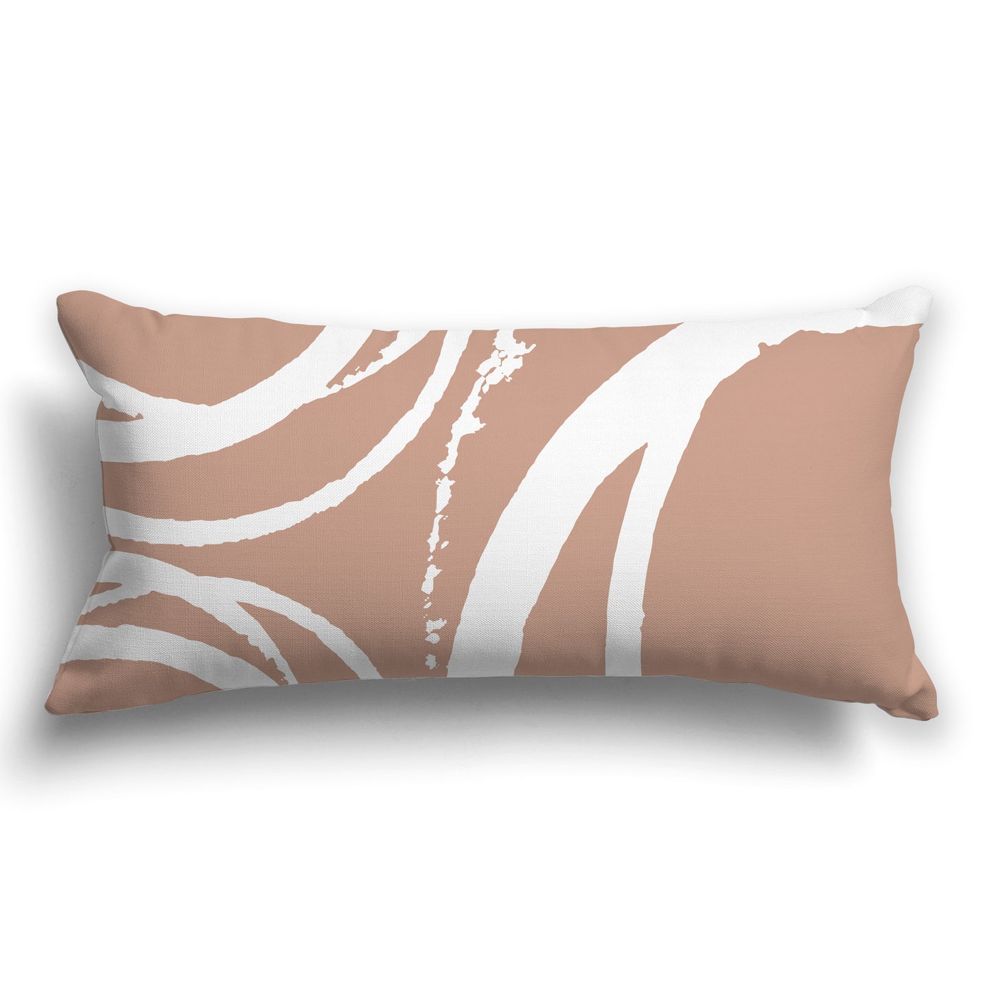 Salmon Throw Pillow with a Circular White/Beige-white Graphic on Both Sides, CAPC-1139-022