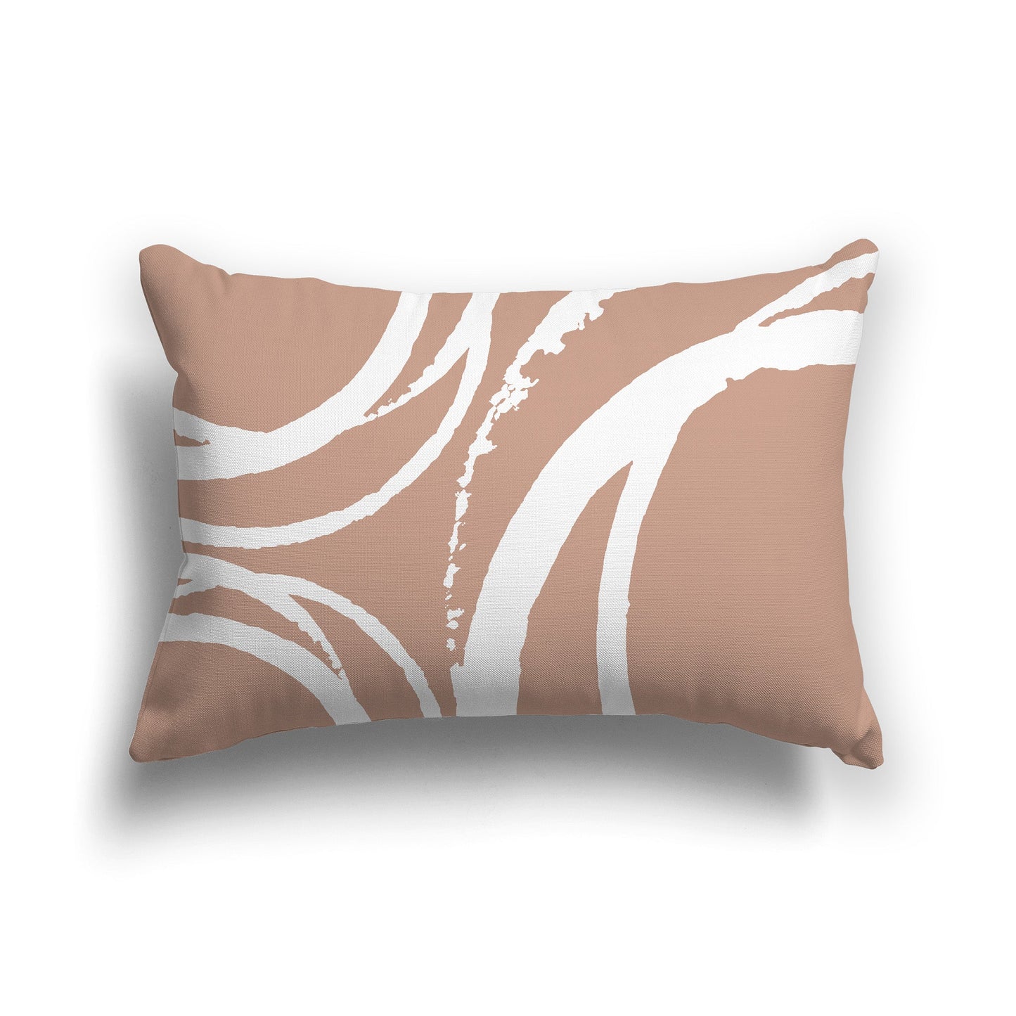Salmon Throw Pillow with a Circular White/Beige-white Graphic on Both Sides, CAPC-1139-022