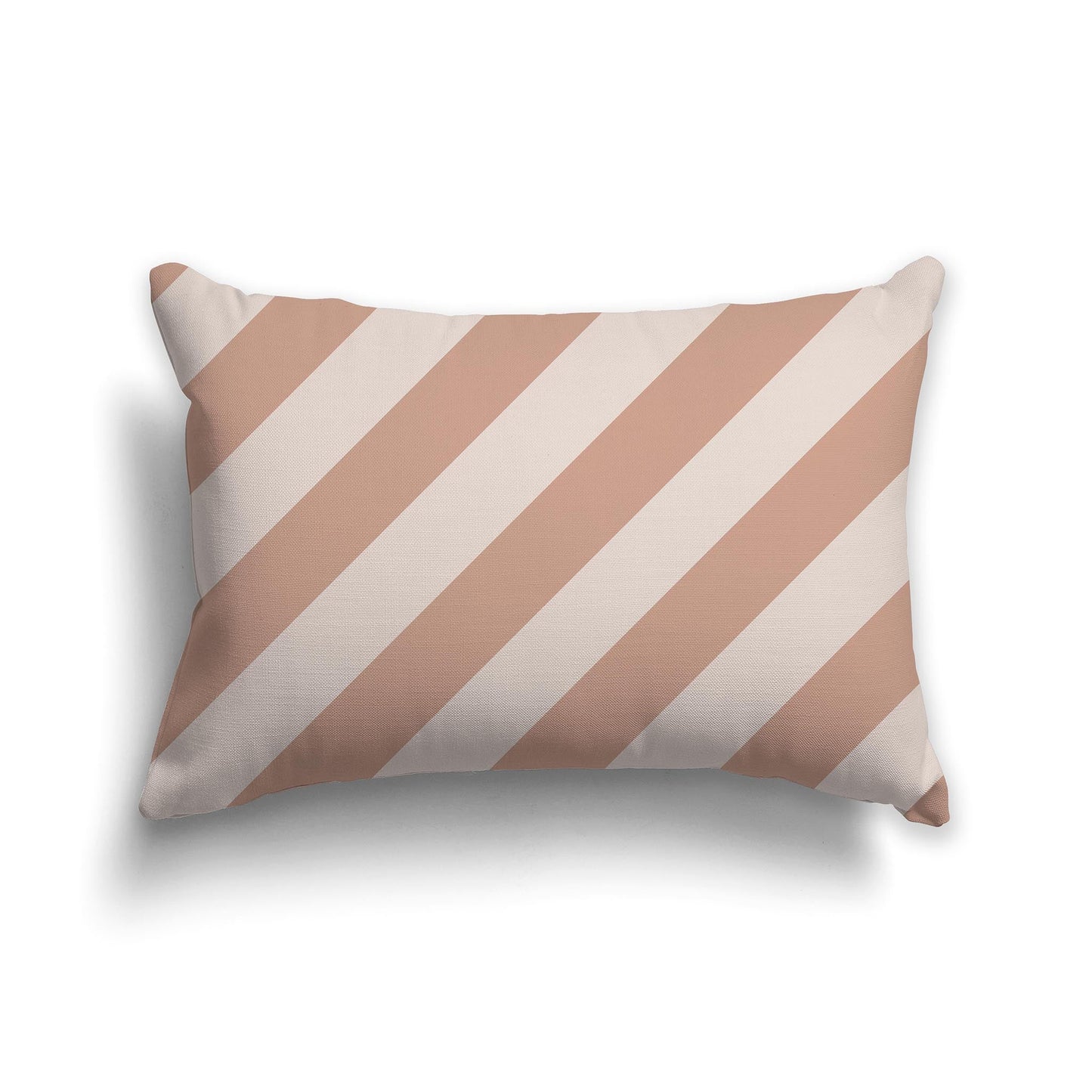 Throw Pillow with Salmon and Taupe Diagonal Bars on Both Sides, CAPC-1139-032
