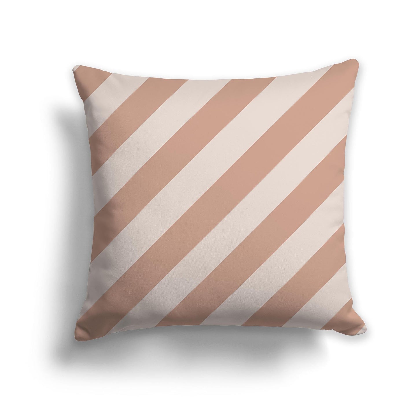 Throw Pillow with Salmon and Taupe Diagonal Bars on Both Sides, CAPC-1139-032