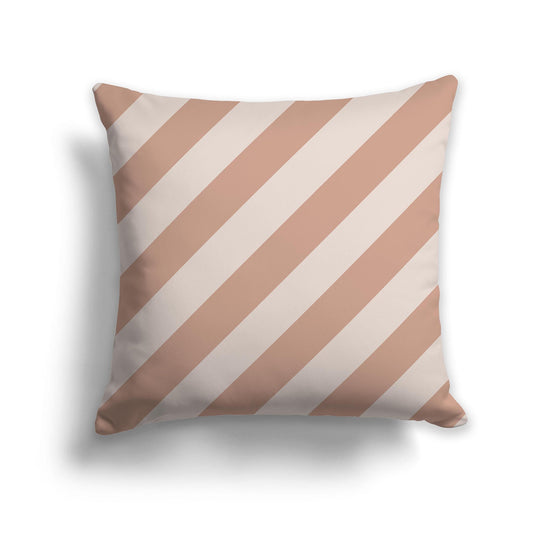 Throw Pillow with Salmon and Taupe Diagonal Bars on Both Sides, CAPC-1139-032