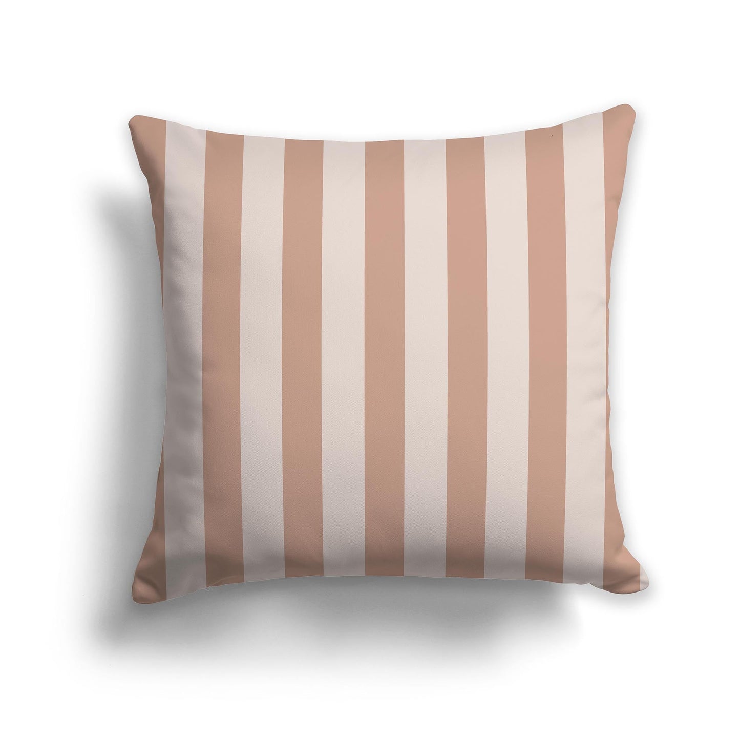 Salmon and Taupe Throw Pillow with Vertical Bars on Front, CAPC-1139-052