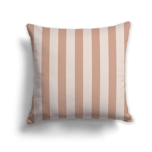 Salmon and Taupe Throw Pillow with Vertical Bars on Front, CAPC-1139-052