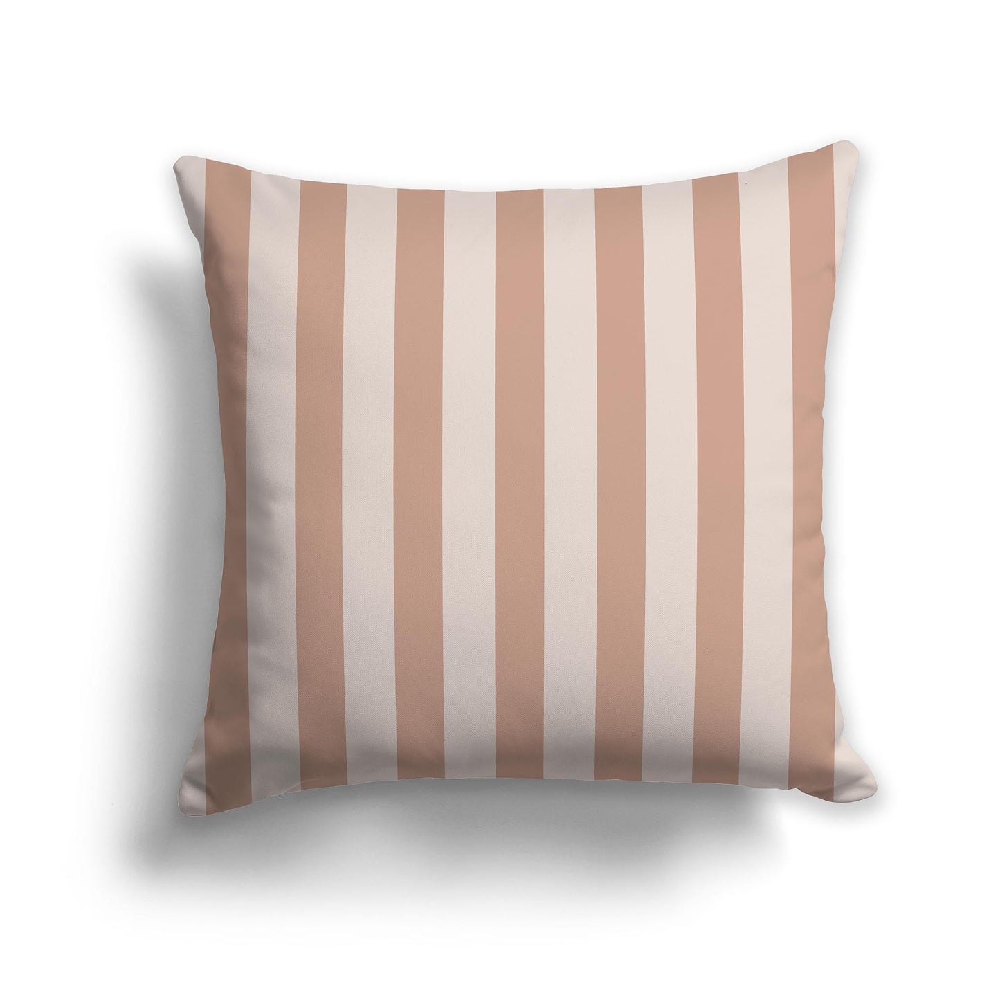 Salmon and Taupe Throw Pillow with Vertical Bars on Front, CAPC-1139-052