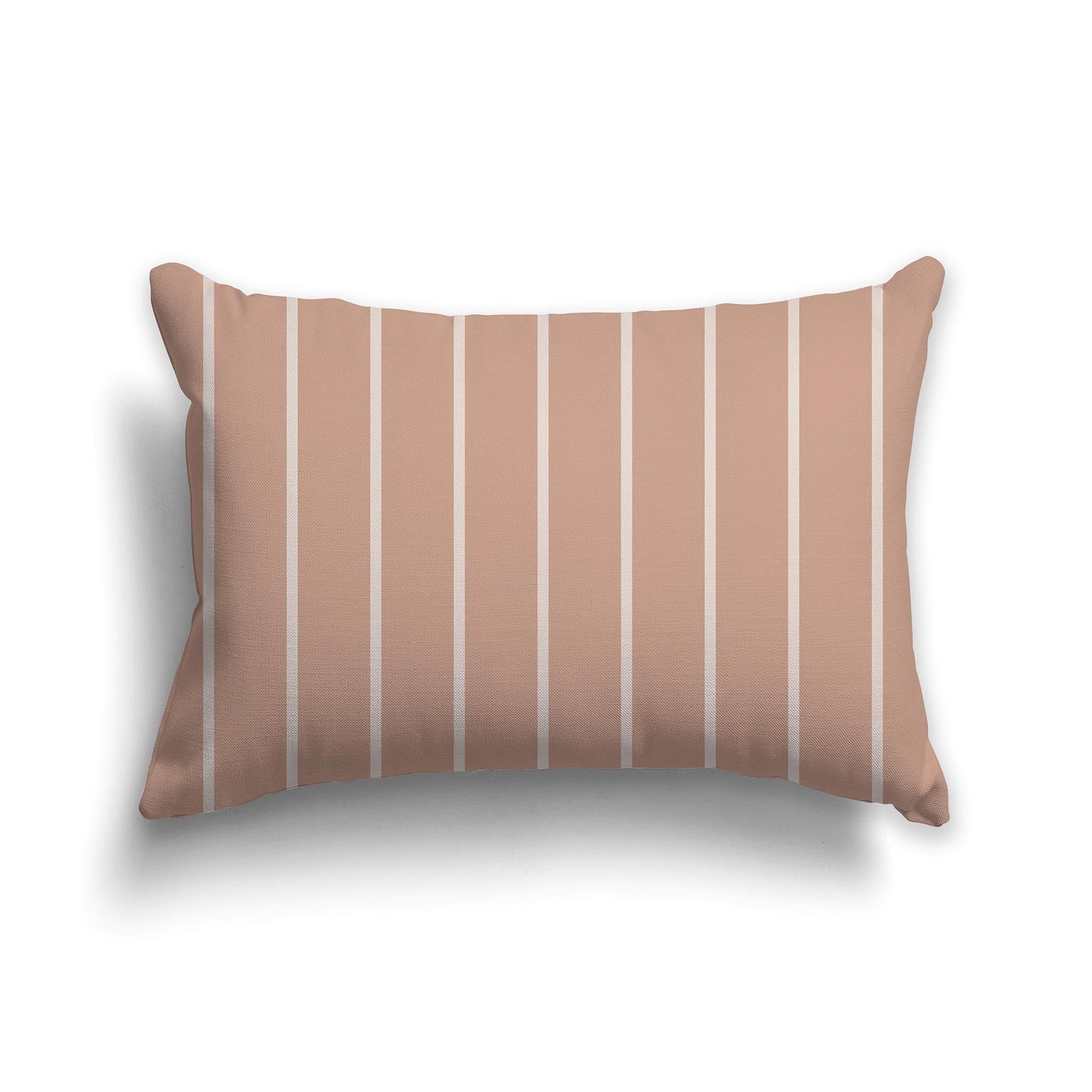Salmon Throw Pillow with Thin Taupe Stripes on Front, CAPC-1139-064