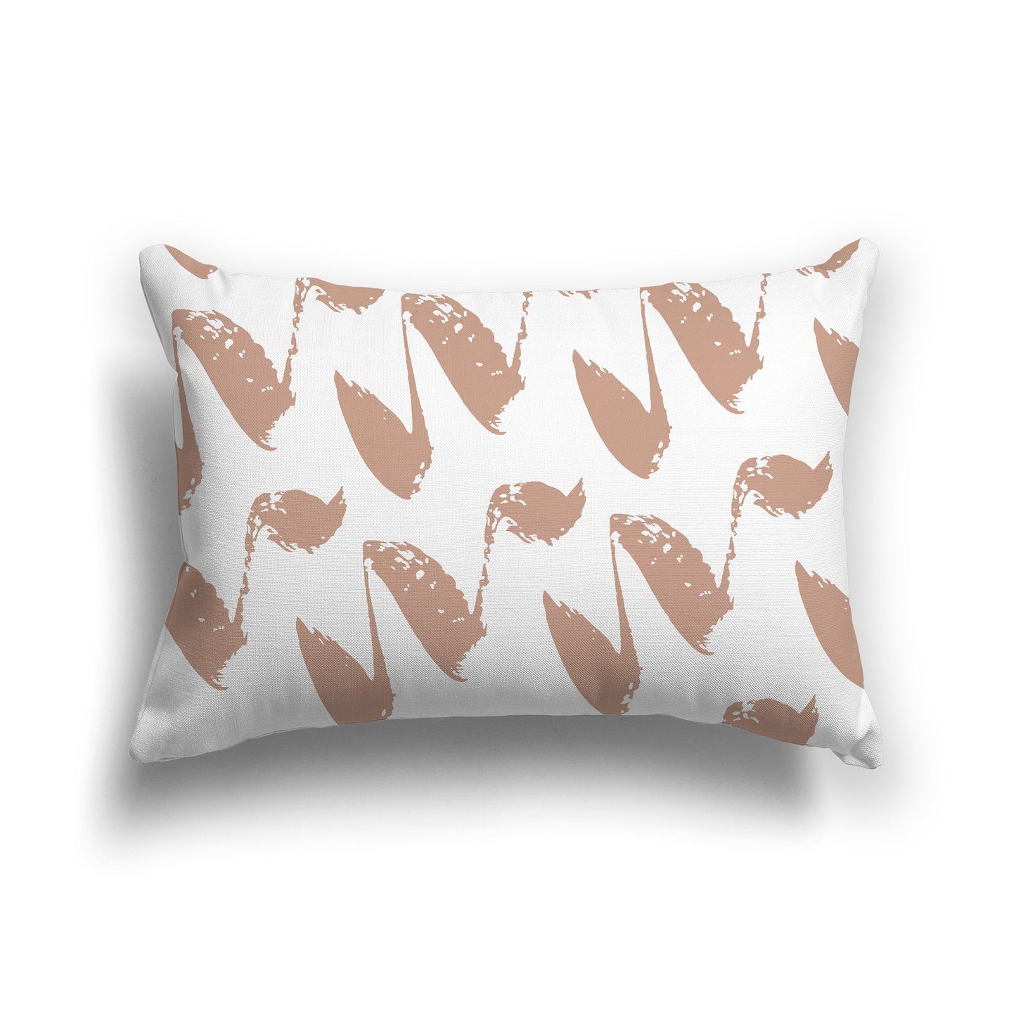 White/Beige-white Throw Pillow with Salmon Squiggle Pattern on Both Sides, CAPC-1139-081
