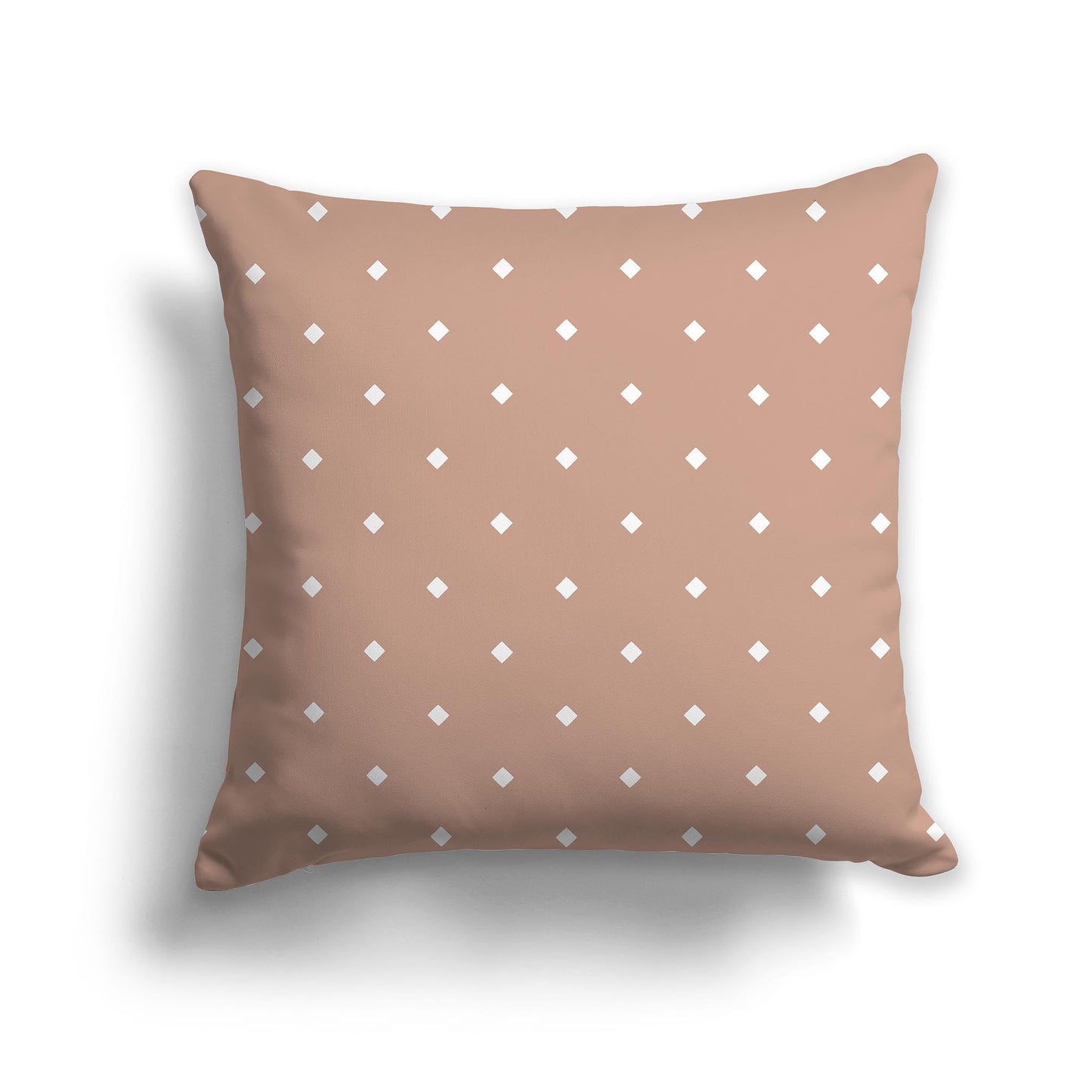 Salmon Throw Pillow with White/Beige-white Diamond Pattern on Front, CAPC-1139-102