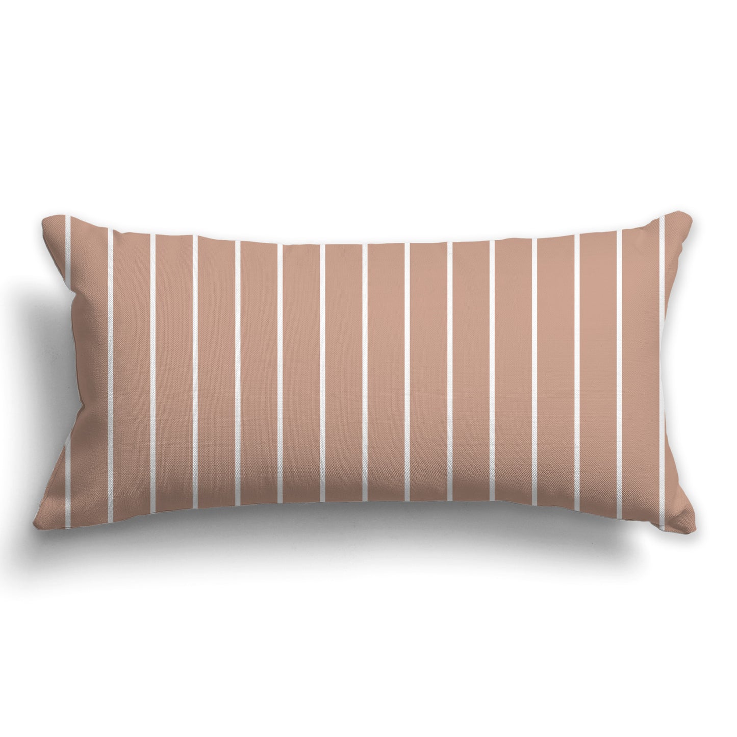 Salmon Throw Pillow with Fine Vertical White/Beige-white Stripes on Front, CAPC-1139-152