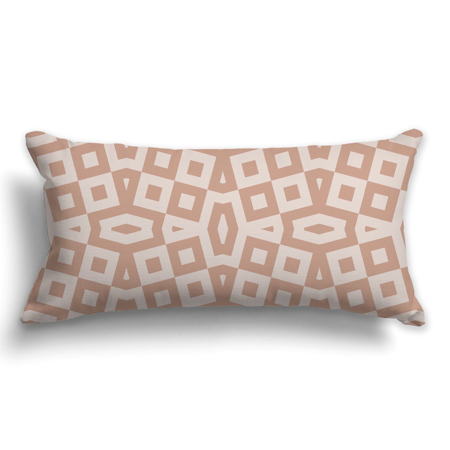 Throw Pillow with Salmon and Taupe Geometric Pattern on Both Sides, CAPC-1139-172