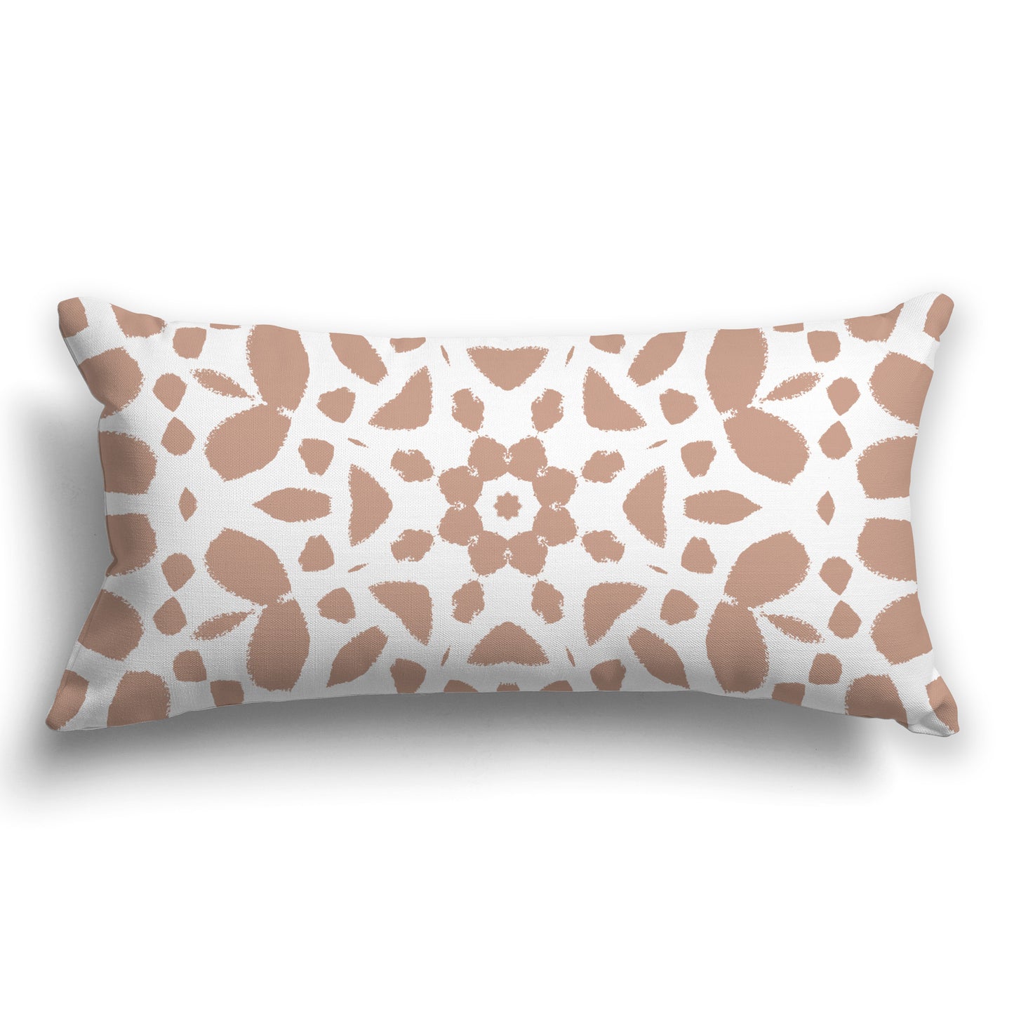 Throw Pillow with Circular Salmon and White/Beige-white Pattern on Both Sides, CAPC-1139-181