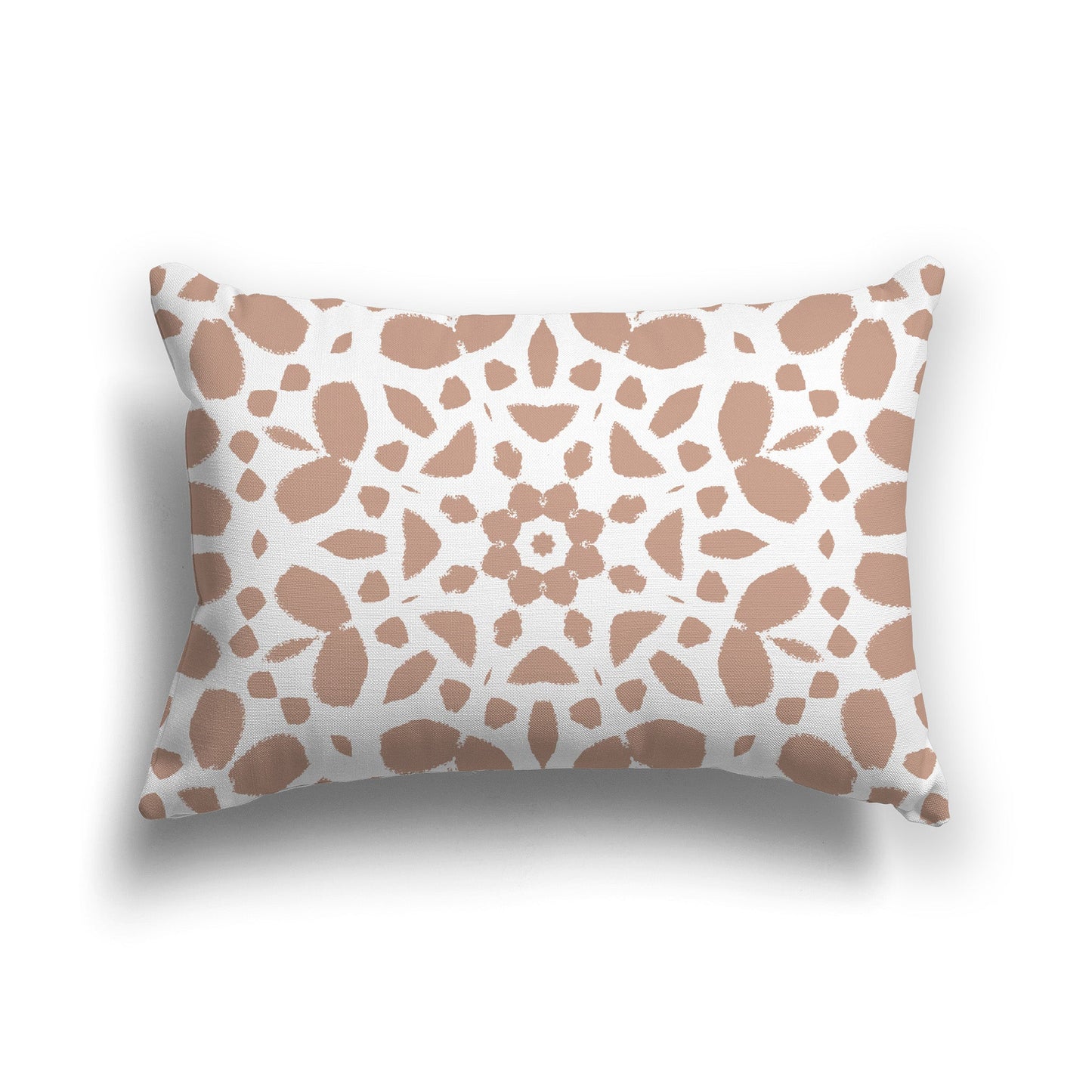 Throw Pillow with Circular Salmon and White/Beige-white Pattern on Both Sides, CAPC-1139-181