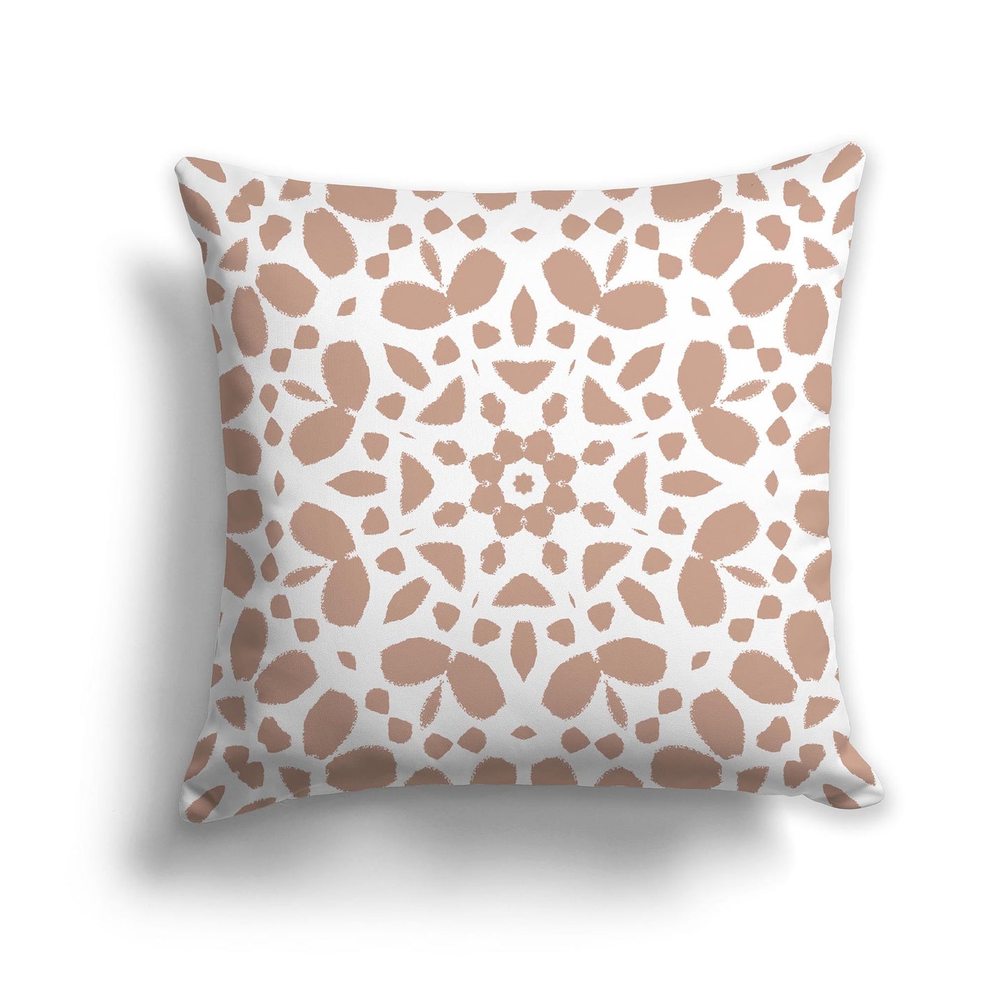 Throw Pillow with Circular Salmon and White/Beige-white Pattern on Both Sides, CAPC-1139-181
