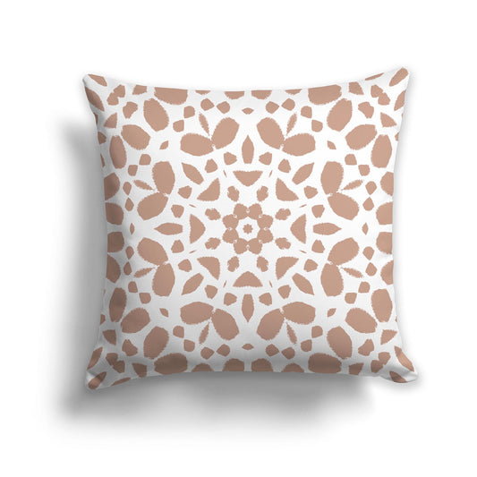 Throw Pillow with Circular Salmon and White/Beige-white Pattern on Both Sides, CAPC-1139-181