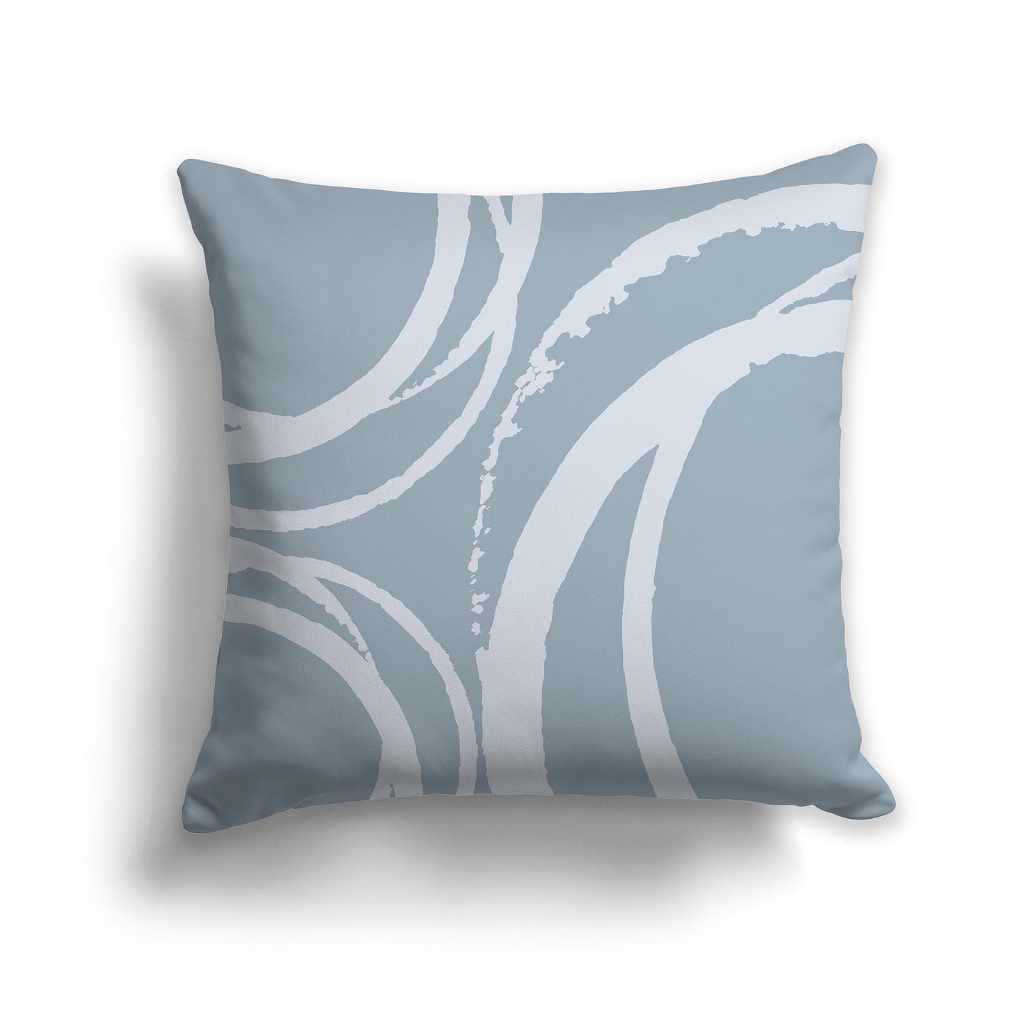 Blue-grey Throw Pillow with Circular Grey Graphic on Both Sides, CAPC-1141-024