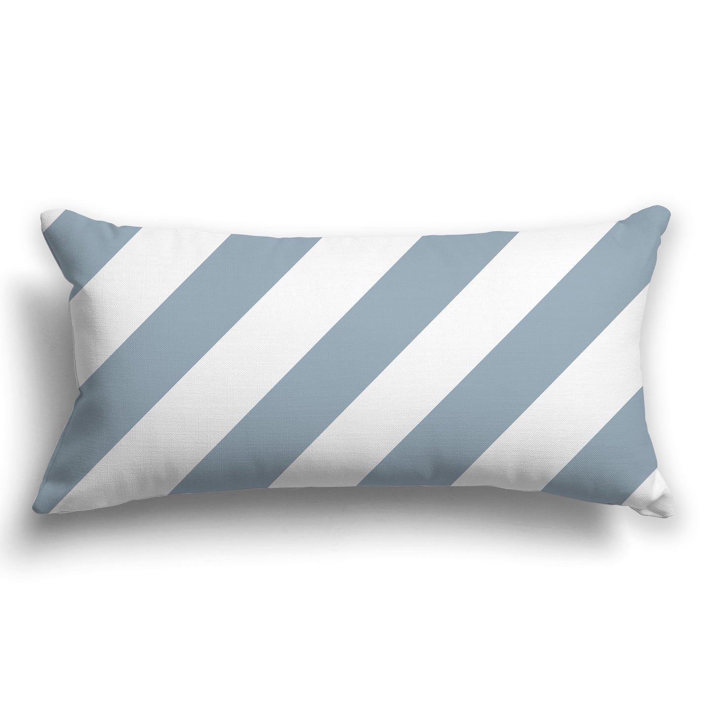 Throw Pillow with Diagonal Blue-grey and White/Beige-white Bars on Both Sides, CAPC-1141-031