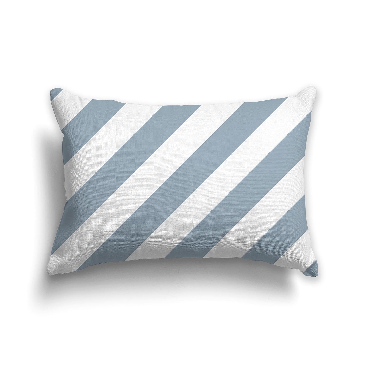 Throw Pillow with Diagonal Blue-grey and White/Beige-white Bars on Both Sides, CAPC-1141-031