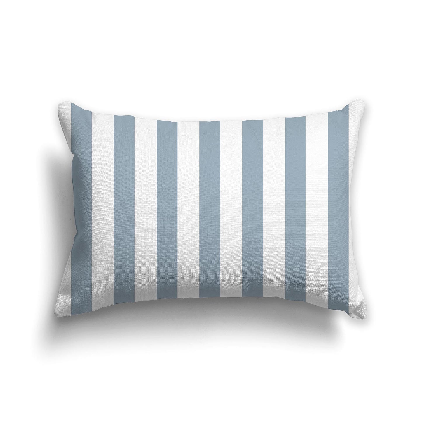White/Beige-white Throw Pillow with Blue-grey Vertical Bars on Front, CAPC-1141-051