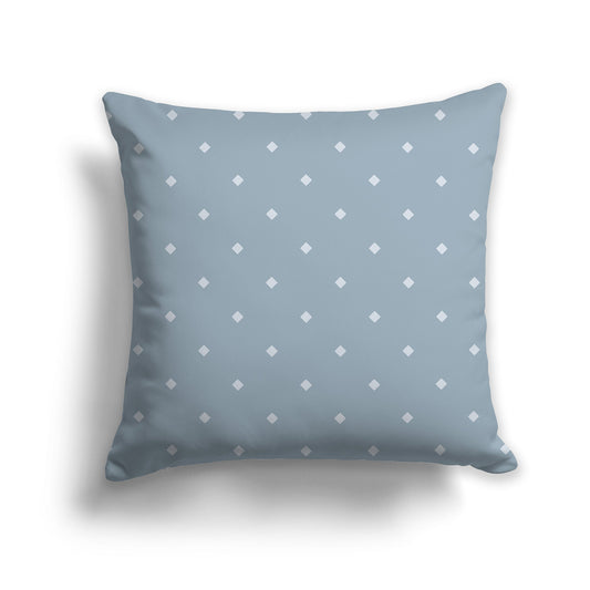 Blue-grey Throw Pillow with Grey Diamond Pattern on Front, CAPC-1141-104