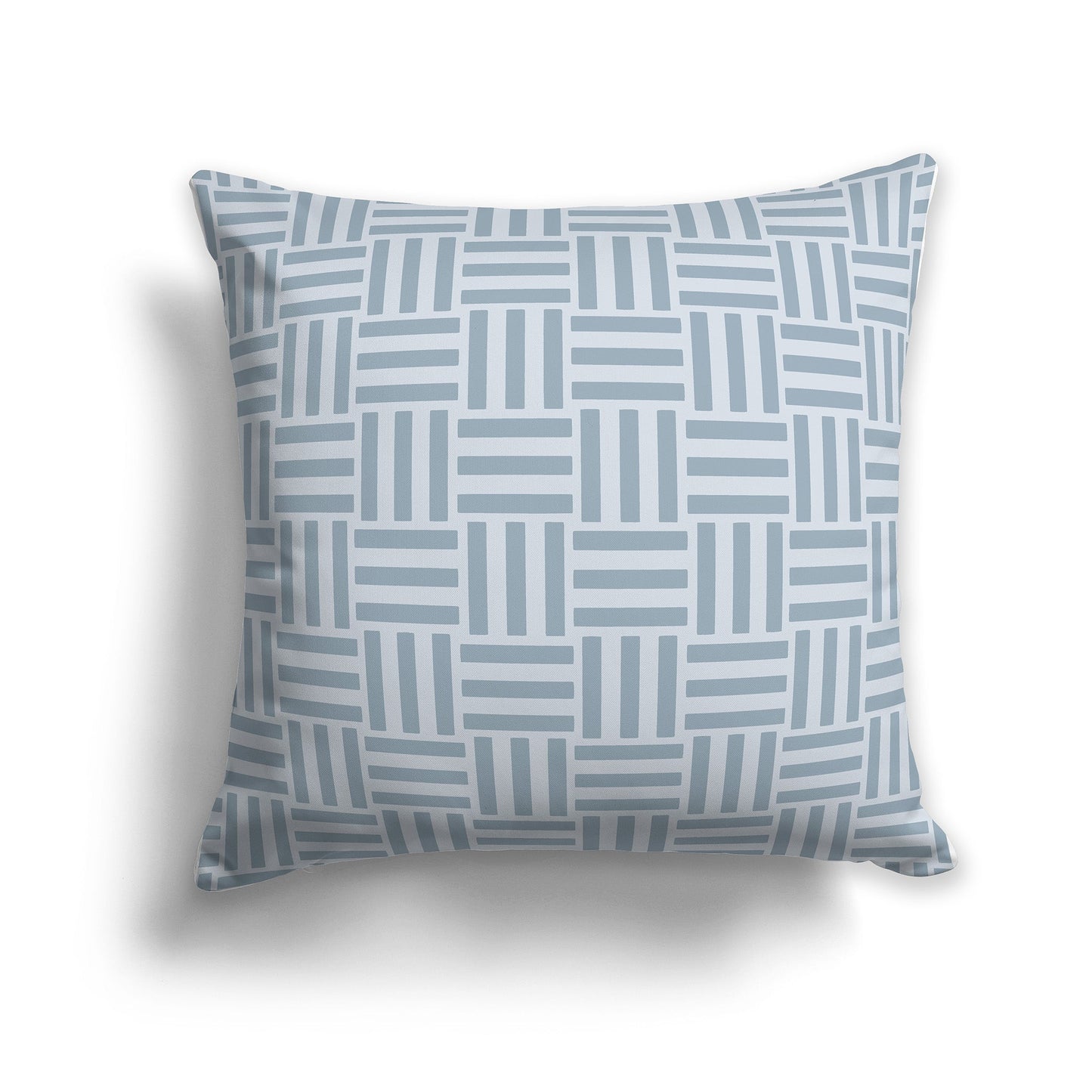 Throw Pillow with Blue-grey and Grey Basket Weave Pattern on Both Sides, CAPC-1141-143